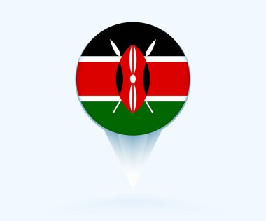 Map pointer with flag of Kenya.