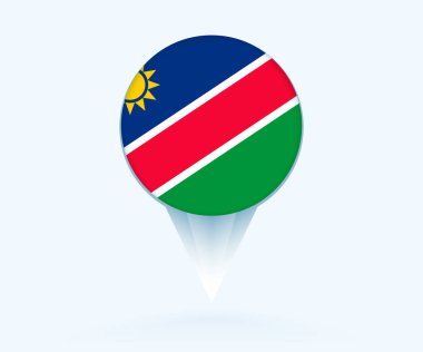 Map pointer with flag of Namibia.