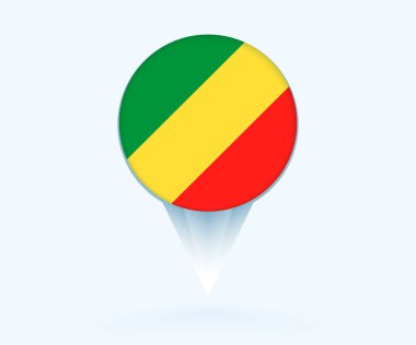 Map pointer with flag of Congo.