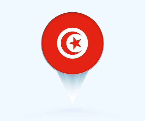 Map Pointer Flag Tunisia — Vettoriale Stock