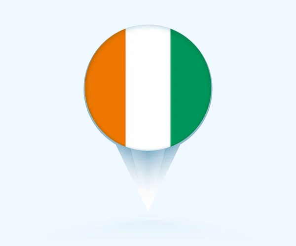 Map Pointer Flag Ivory Coast —  Vetores de Stock