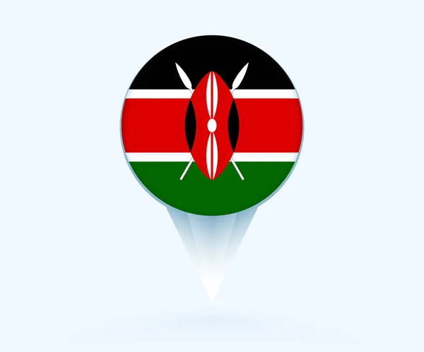 Указатель Карте Флагом Кении — стоковый вектор