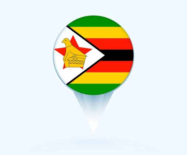 Map Pointer Flag Zimbabwe — Vettoriale Stock