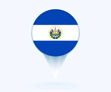 Map pointer with flag of El Salvador.