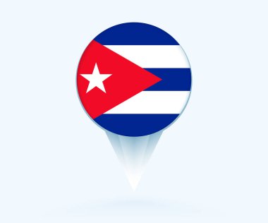 Map pointer with flag of Cuba.