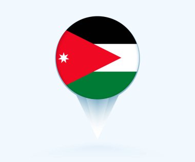 Map pointer with flag of Jordan.