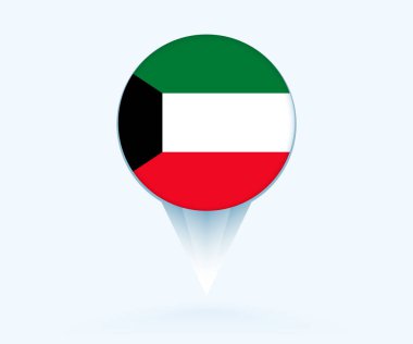 Map pointer with flag of Kuwait.