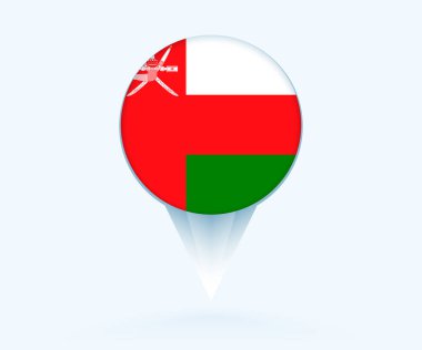 Map pointer with flag of Oman.