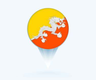Map pointer with flag of Bhutan.