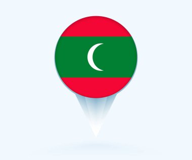 Map pointer with flag of Maldives.