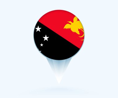 Map pointer with flag of Papua New Guinea.