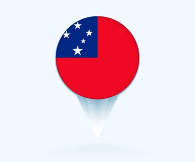 Map pointer with flag of Samoa.