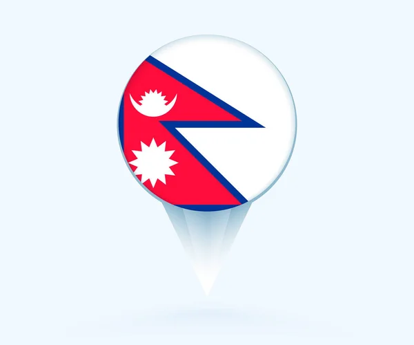 Map Pointer Flag Nepal — Stock Vector