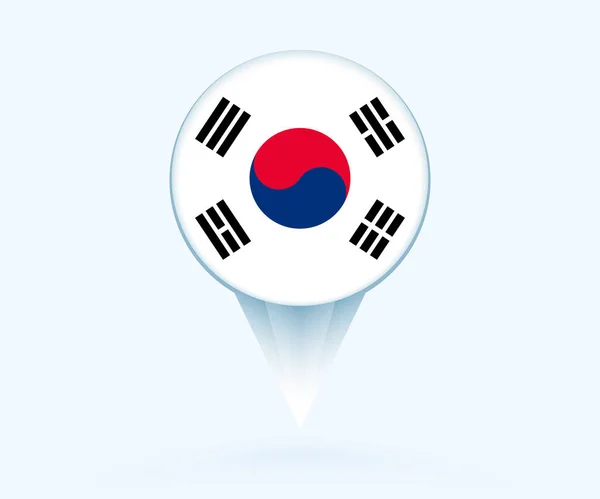 Map Pointer Flag South Korea – Stock-vektor