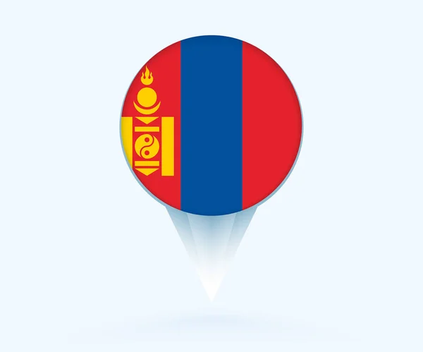 Map Pointer Flag Mongolia — ストックベクタ