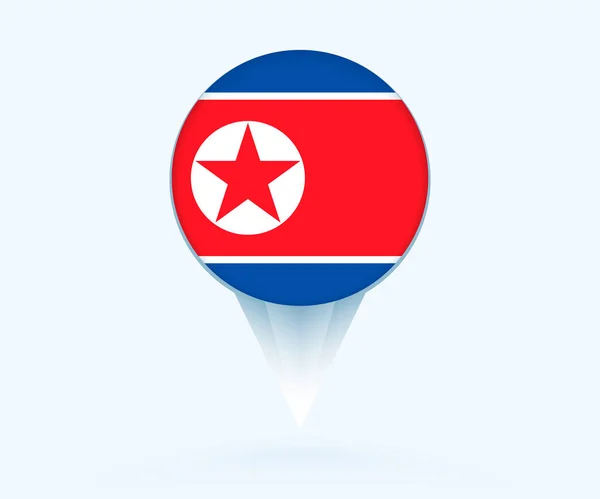 Map Pointer Flag North Korea — Stok Vektör