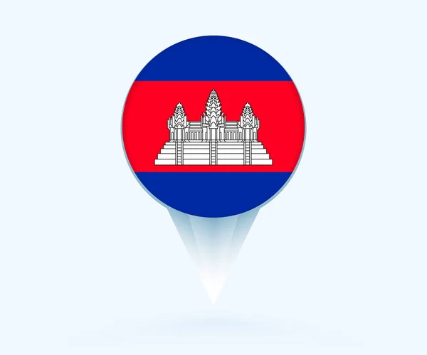 Map Pointer Flag Cambodia — Wektor stockowy