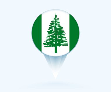 Map pointer with flag of Norfolk Island.