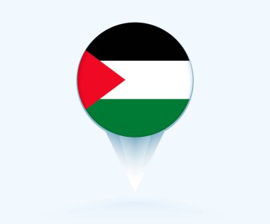 Map pointer with flag of Palestine.