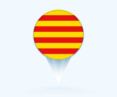 Map pointer with flag of Catalonia.