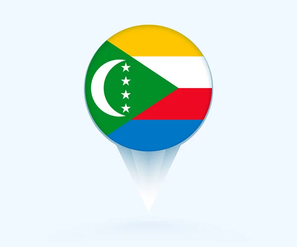 Map Pointer Flag Comoros — Vector de stock