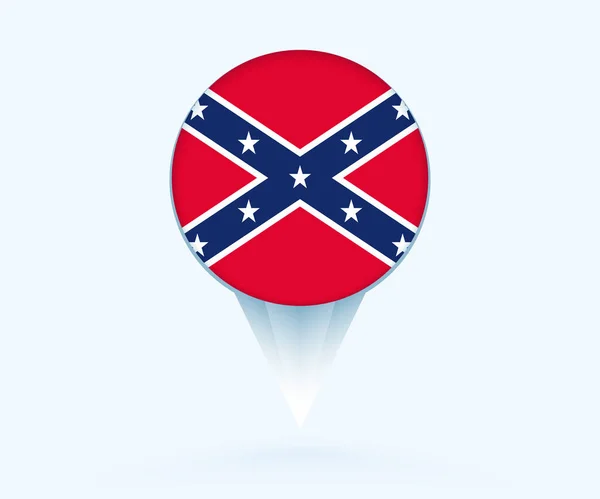 Map Pointer Flag Confederate — Vetor de Stock