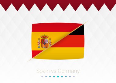 National football team Spain vs Germany. Soccer 2022 match versus icon.