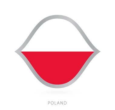 Poland national team flag in style for international basketball competitions.