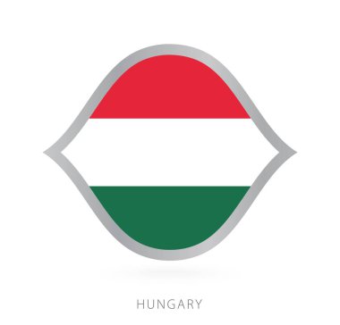 Hungary national team flag in style for international basketball competitions.