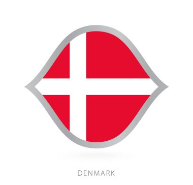 Denmark national team flag in style for international basketball competitions.