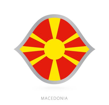 Macedonia national team flag in style for international basketball competitions.