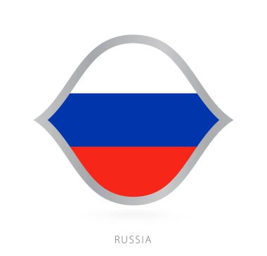 Russia national team flag in style for international basketball competitions.