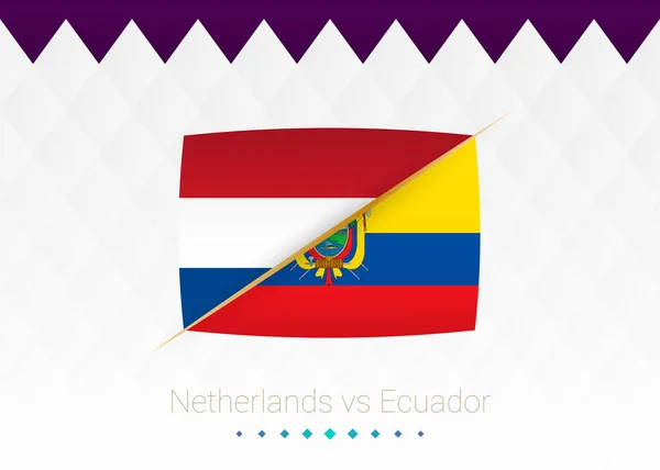 National Football Team Netherlands Ecuador Soccer 2022 Match Icon — Vector de stock