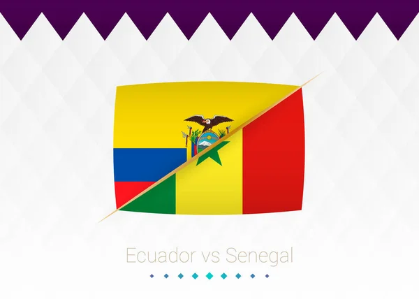 National Football Team Ecuador Senegal Soccer 2022 Match Icon — Vettoriale Stock