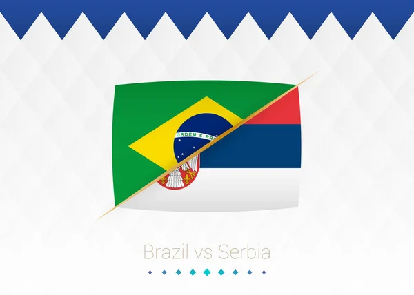 National Football Team Brazil Serbia Soccer 2022 Match Icon — Stock Vector