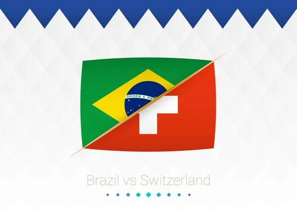 National Football Team Brazil Switzerland Soccer 2022 Match Icon — Vetor de Stock