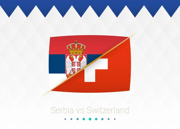 National Football Team Serbia Switzerland Soccer 2022 Match Icon — Stock Vector