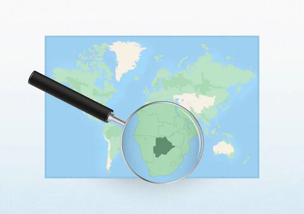 Map World Magnifying Glass Aimed Botswana Searching Botswana Loupe —  Vetores de Stock