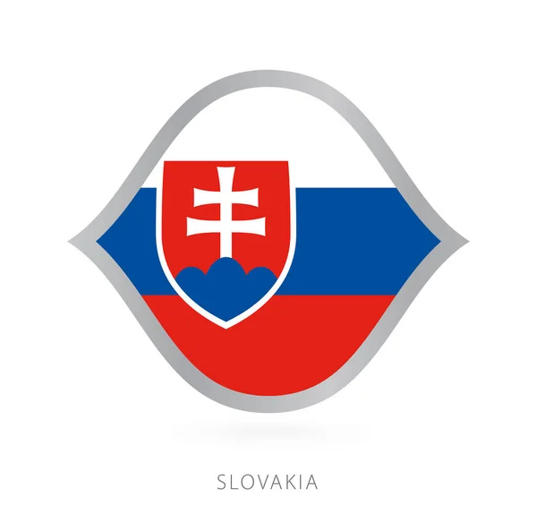 Slovakia National Team Flag Style International Basketball Competitions — Vettoriale Stock