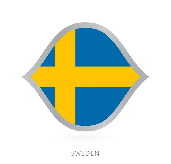 Sweden National Team Flag Style International Basketball Competitions —  Vetores de Stock