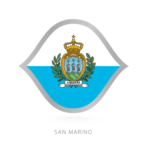 San Marino National Team Flag Style International Basketball Competitions — 스톡 벡터