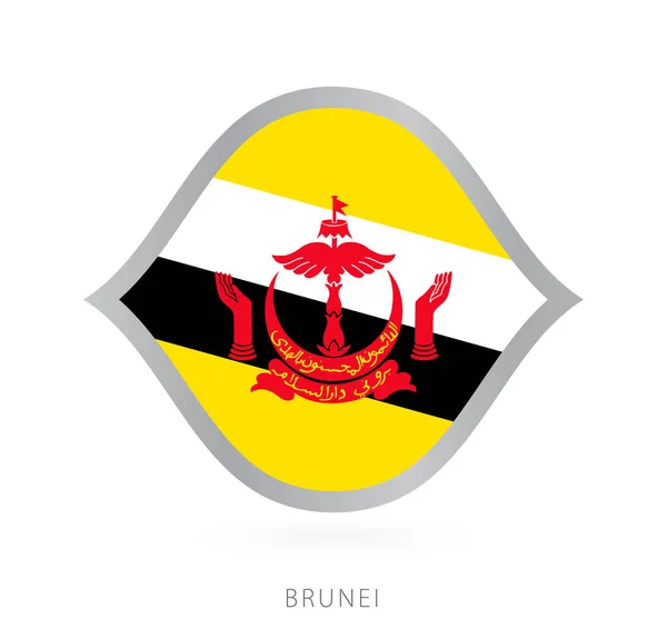 Brunei National Team Flag Style International Basketball Competitions — Stock Vector