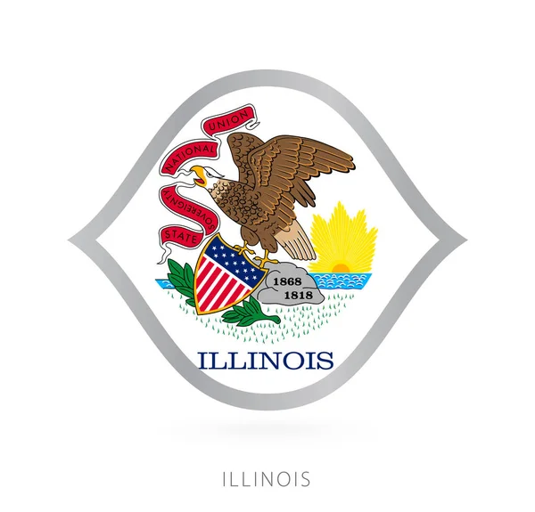 Illinois National Team Flag Style International Basketball Competitions — Vetor de Stock