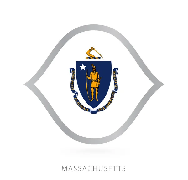 Massachusetts National Team Flag Style International Basketball Competitions — Vetor de Stock