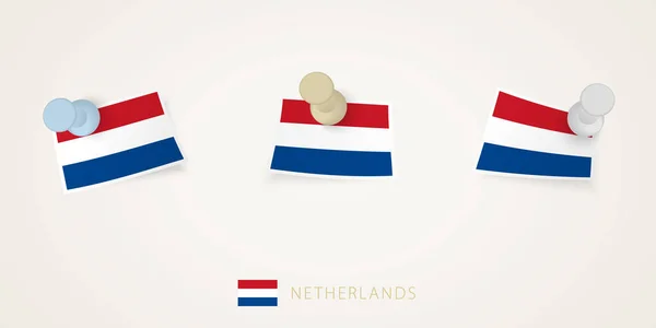 Bandiera Appuntato Dei Paesi Bassi Diverse Forme Con Angoli Contorti — Vettoriale Stock