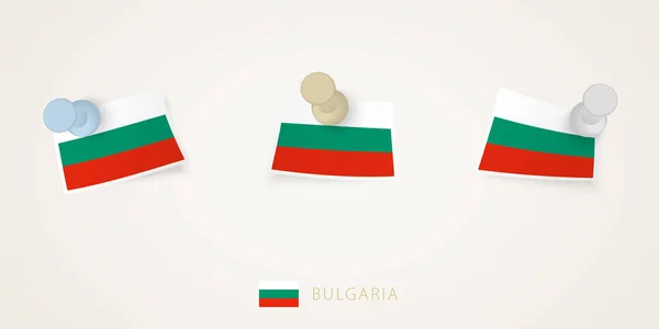 Pavillon Épinglé Bulgarie Dans Différentes Formes Avec Des Coins Tordus — Image vectorielle