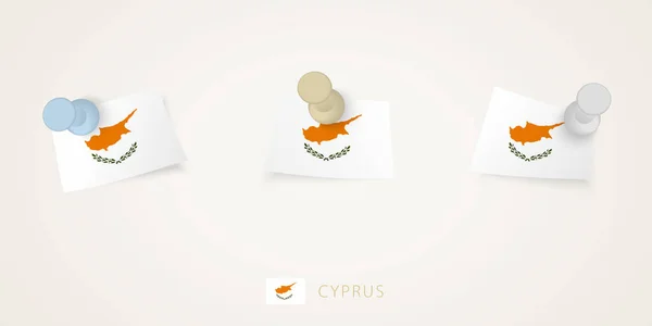 Καρφιτσωμένη Σημαία Της Κύπρου Διάφορα Σχήματα Στριμμένες Γωνίες Διανυσματικές Ακίδες — Διανυσματικό Αρχείο
