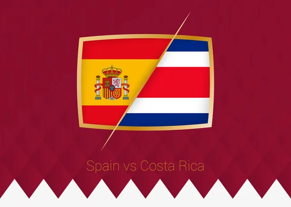 España Costa Rica Icono Fase Grupo Competición Fútbol Sobre Fondo — Vector de stock
