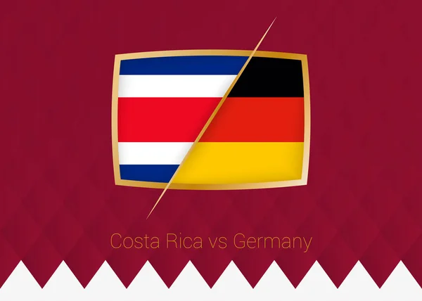 Costa Rica Alemania Icono Fase Grupo Competición Fútbol Sobre Fondo — Vector de stock