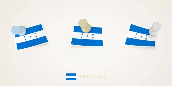 Speld Vlag Van Honduras Verschillende Vormen Met Gedraaide Hoeken Vector — Stockvector